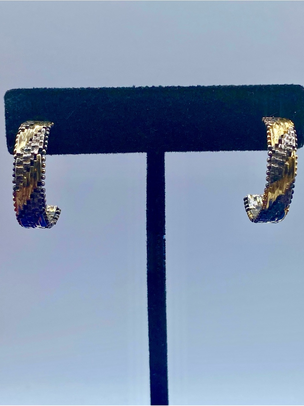 Sterling Silver Riccio Half Hoop Earrings